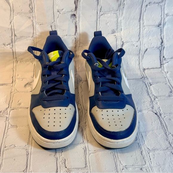 Nike Court Borough Low 2 GS Grey Fog Mystic Navy - Picture 4 of 8